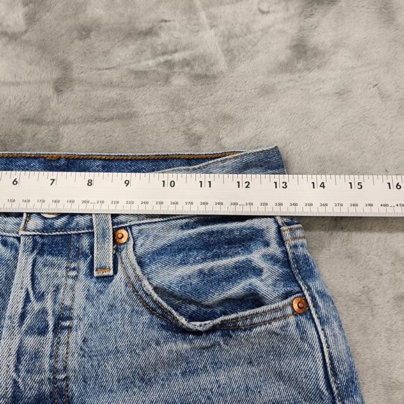 Levi's 501 Jeans Women W25 L 30 Blue High Rise Skinny Distressed Stretch Premium - Picture 13 of 16